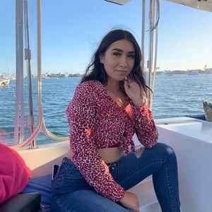 Long sleeve cheetah blouse